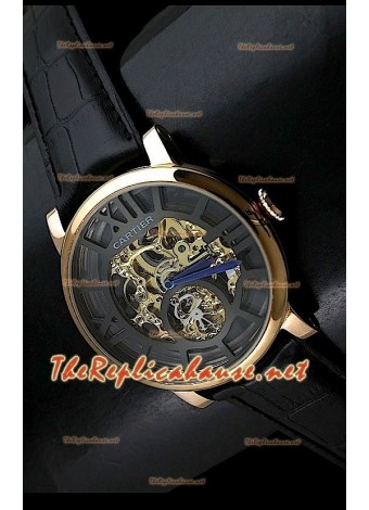 Mens Ronde De Cartier Replica Watch in Gold Casing - 43MM