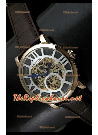 Mens Ronde De Cartier Replica Watch in Gold Casing - 43MM