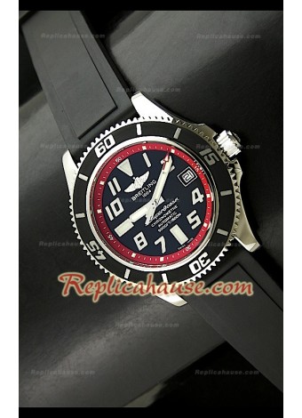 Breitling SuperOcean Swiss Watch in Black dial and Red Borders