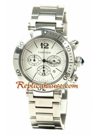 Cartier Pasha Seatimer Swiss Structure Japanese Quartz Movement Wristwatch CTR105