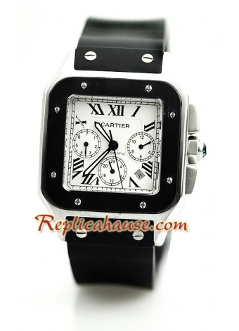 Cartier Santos 100 Rubber Strap Wristwatch CTR171