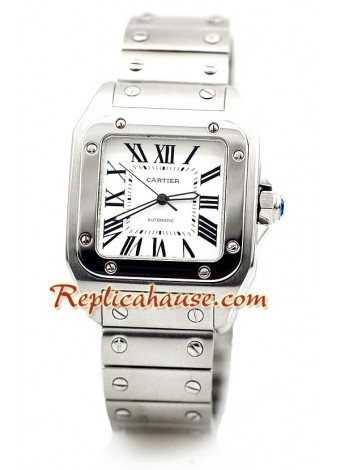 Cartier Santos 100 Stainless Steel Strap Wristwatch CTR172