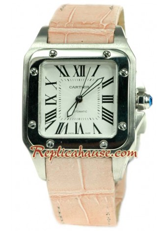 Cartier Santos 100 Swiss Mid Sized Wristwatch CTR184