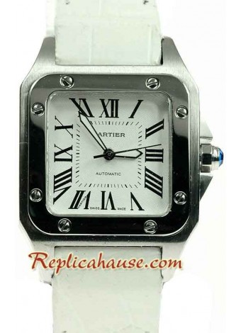 Cartier Santos 100 Swiss Mid Sized Wristwatch CTR185