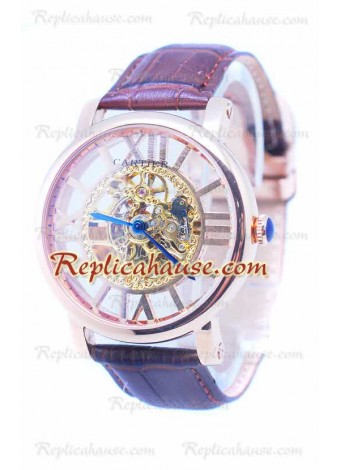 Cartier De Rotonde Skeleton Rose Gold Wristwatch CT-20110515