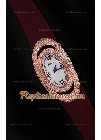 Chopard Xtravagza Rose Gold Ladies Watch in Red Strap