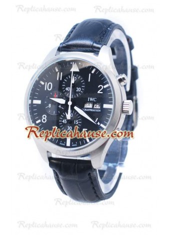 IWC Portofino Chronograph Schaffhausen Black Face Wristwatch IWC-20110523