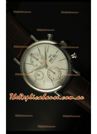 IWC Portofino Chronograph Swiss Timepiece in Steel Case White Dial