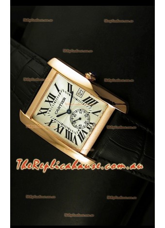 Cartier Tank Anglaise Japanese Replica Watch 34MM - White Dial Pink Gold 