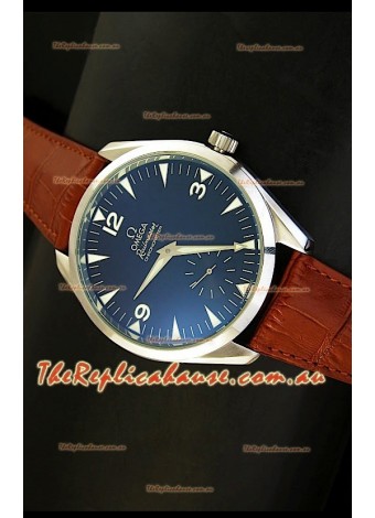 Omega Seamaster Railmaster Japanese Replica Watch in Brown Leather Strap