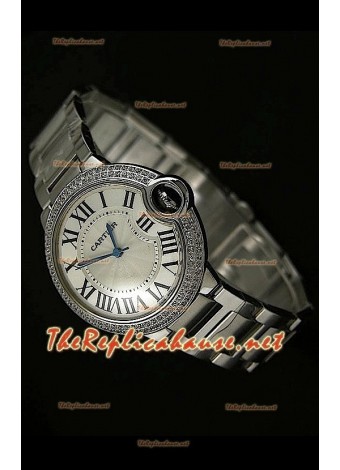 Ballon De Cartier Swiss Replica Watch - Mid Sized Steel Watch - 38MM