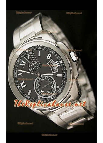 Calibre De Cartier Japanese Automatic Watch in Black Dial