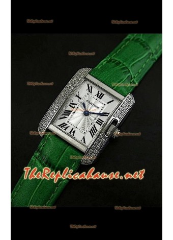 Cartier Tank Francaise Ladies Watch Diamonds Bezel Steel Case