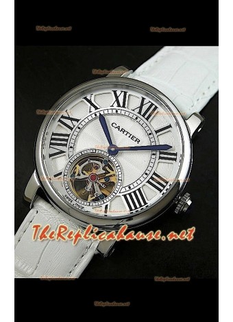 Cartier Calibre Japanese Tourbillon White Strap Watch