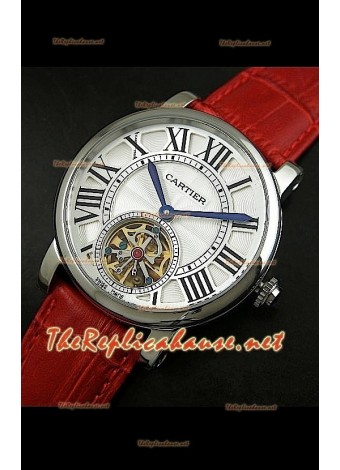 Cartier Calibre Japanese Tourbillon Red Strap Watch