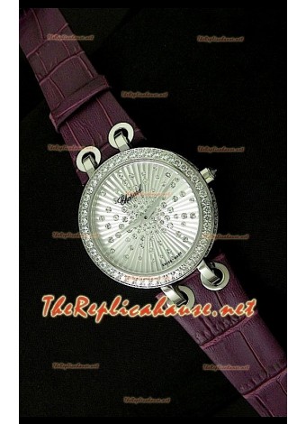Chopard Xtraveganza Ladies Watch with Diamonds Studded Casing Purple Strap