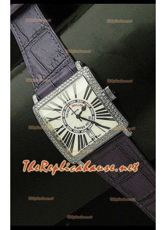 Franck Muller Master Square Watch with Purple Strap White Dial