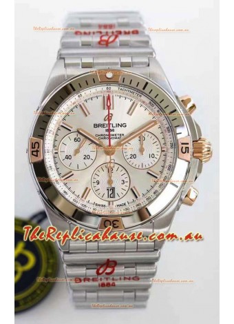 Breitling Chronomat B01 42 Edition Swiss 904L Steel Rose Gold Details with Steel Dial 1:1 Mirror Replica Watch