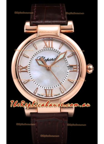 Chopard Imperiale White Dial Swiss Automatic Replica Timepiece in Rose Gold Case 904L Steel 