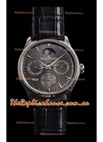 Jaeger LeCoultre Master Ultra Thin Perpetual Swiss Replica Watch in Grey Dial 