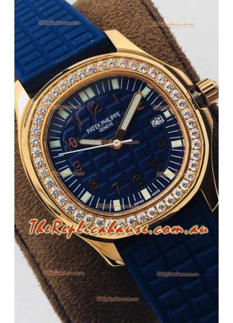 Patek Philippe Aquanaut 5067A Swiss Replica Watch in Yellow Gold Blue Dial - 35MM