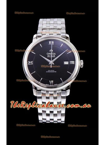 Omega De Ville Prestige Co-Axial 36.8MM Black Dial 1:1 Swiss Mirror Replica Timepiece 