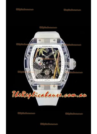 Richard Mille RM26-01 Tourbillon Panda Transparent Sapphires Casing Watch - Super Clone Replica