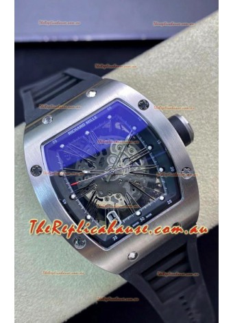 Richard Mille RM010 Stainless Steel Replica Watch in Black Strap - Roman Numerals