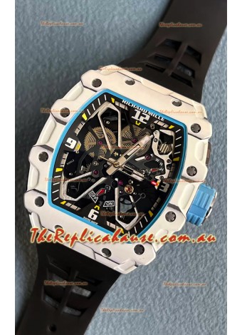 Richard Mille RM35-03 Rafael Nadal Edition White Carbon Fiber Casing 1:1 Mirror Replica Watch in Black Strap