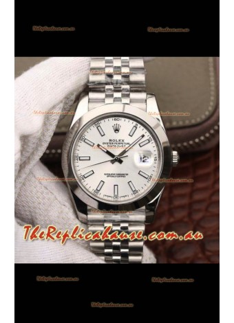 Rolex Datejust 41MM Cal.3135 Movement Swiss Replica Watch in 904L Steel Casing White Dial
