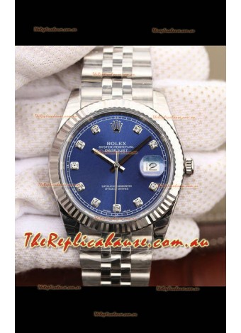 Rolex Datejust 41MM Cal.3135 Movement Swiss Replica Watch in 904L Steel /  Blue Dial