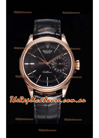 Rolex Cellini Date Ref#50515 Replica 1:1 Mirror Rose Gold 904L Steel Timepiece Brown Dial
