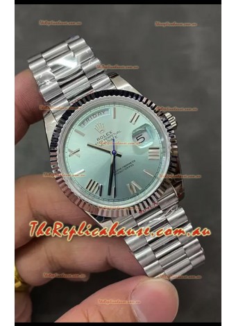 Rolex Day Date Presidential Stainless Steel ICE Blue Dial Watch 40MM - 1:1 Mirror Quality