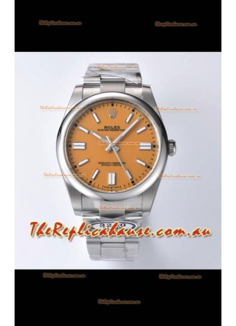Rolex Oyster Perpetual REF#124300 41MM Cal.3230 Movement Swiss Replica Dark Yellow Dial 904L Steel 1:1 Mirror Replica Watch