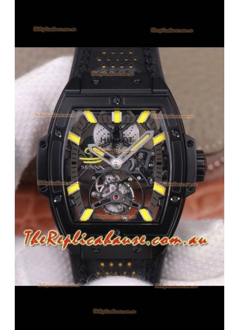 Hublot Masterpiece MP Senna Edition Genuine Tourbillon Swiss Replica Watch in PVD Coating