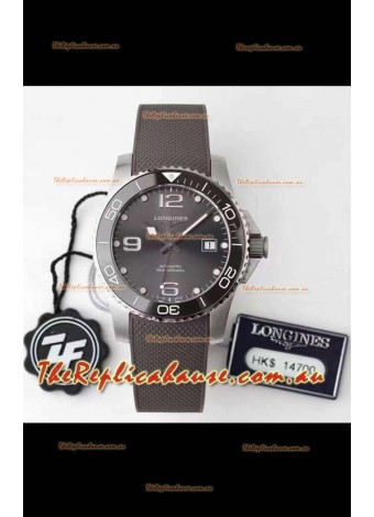 Longines HydroConquest 1:1 Mirror Swiss Replica Watch in Grey Dial Rubber Strap