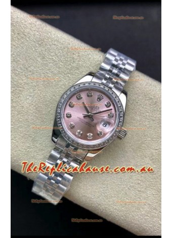 Rolex Datejust 279174 28MM Swiss Replica in 904L Steel in Pink Dial - 1:1 Mirror Replica