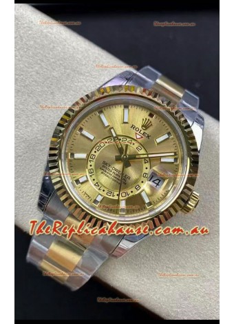 Rolex Sky-Dweller Oystersteel and Yellow Gold Oyster 42MM 1:1 Mirror Replica Watch 
