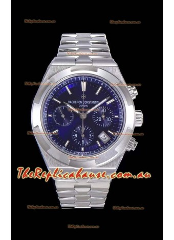 Vacheron Constantin Overseas Chronograph Blue Dial Swiss Replica Watch - Stainless Steel Strap