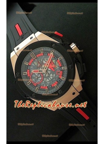 Hublot King Power Manchester United Swiss Watch in Pink Gold