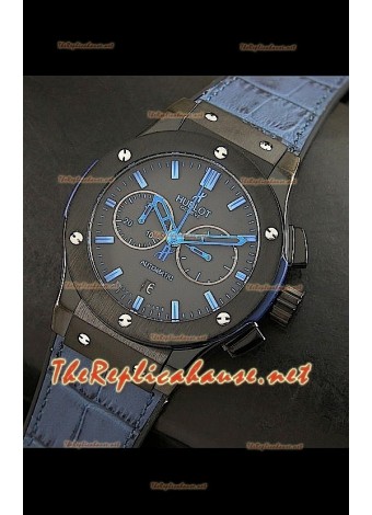 Hublot Classic Fusion Swiss Watch PVD Case Blue Strap