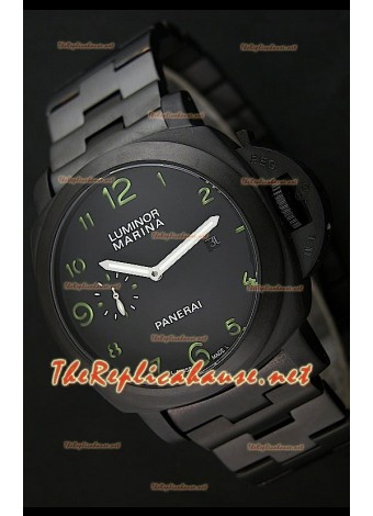 Panerai Luminor Marina Black Dial watch with Green Markers