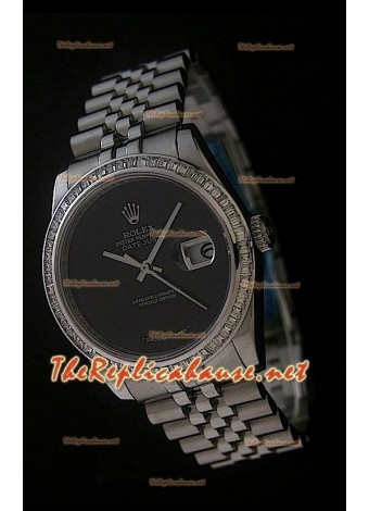 Rolex Datejust Swiss Replica Watch with Black Dial