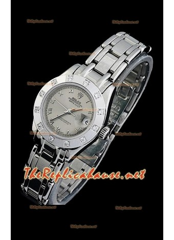 Rolex Datejust Ladies Swiss Replica Watch in Grey Dial in Arabic Numerals