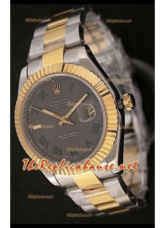 Replica Datejust Mens Watch in Two Tone and Grey Dial