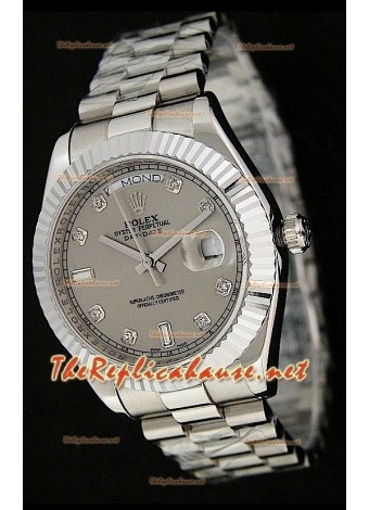 Rolex Replica Day Date Two Tone Japanese in Grey Dial