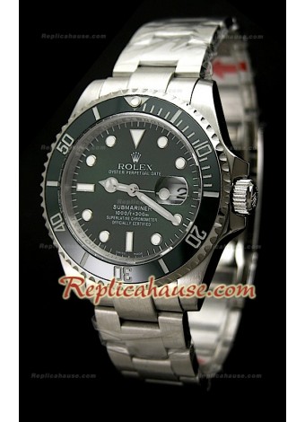 Rolex Submariner Green Dial Japanese Watch with Glidelock Clasp