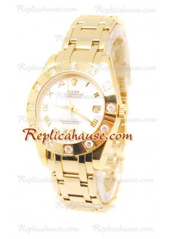 Datejust Rolex Japanese Wristwatch in Yellow Gold and White Dial - 36MM ROLX-20101374