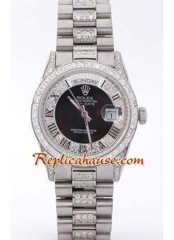 Rolex Day Date Silver - Diamond ROLX515