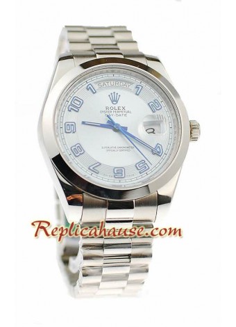Rolex Day Date II Silver Swiss Wristwatch - 41MM ROLX02